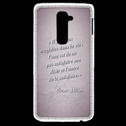 Coque LG G2 Tragédie Rose Citation Oscar Wilde