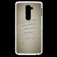 Coque LG G2 Vrai vie Sepia Citation Oscar Wilde
