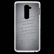 Coque LG G2 Homme veut Noir Citation Oscar Wilde