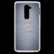 Coque LG G2 Brave Bleu Citation Oscar Wilde