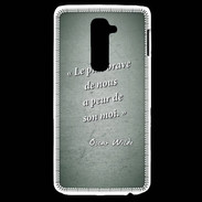 Coque LG G2 Brave Vert Citation Oscar Wilde