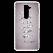 Coque LG G2 Vie art Rose Citation Oscar Wilde