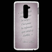 Coque LG G2 Ame nait Rose Citation Oscar Wilde