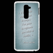 Coque LG G2 Ame nait Turquoise Citation Oscar Wilde