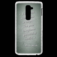 Coque LG G2 Ame nait Vert Citation Oscar Wilde