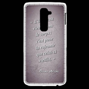 Coque LG G2 Ame nait Violet Citation Oscar Wilde