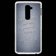 Coque LG G2 Ami poignardée Bleu Citation Oscar Wilde