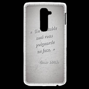 Coque LG G2 Ami poignardée Gris Citation Oscar Wilde