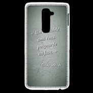 Coque LG G2 Ami poignardée Vert Citation Oscar Wilde