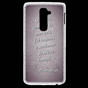 Coque LG G2 Avis gens violet Citation Oscar Wilde