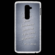 Coque LG G2 Cartes gagnantes Bleu Citation Oscar Wilde