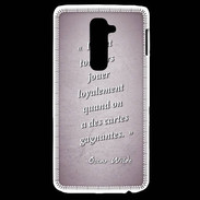 Coque LG G2 Cartes gagnantes Rose Citation Oscar Wilde