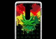 Coque LG G2 Feuille de cannabis et cœur Rasta