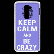 Coque LG G2 Keep calm Be Crazy Bleu