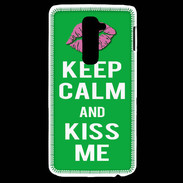 Coque LG G2 Keep Calm Kiss me Vert