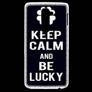 Coque LG G2 Keep Calm Be lucky Noir