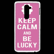 Coque LG G2 Keep Calm Be Lucky Rose