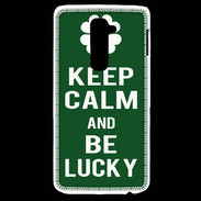 Coque LG G2 Keep Calm Be lucky Vert