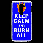 Coque LG G2 Keep Calm Burn Bleu