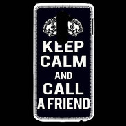 Coque LG G2 Keep Calm Call friend Noir