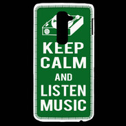 Coque LG G2 Keep Calm Listen music Vert