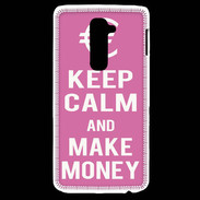 Coque LG G2 Keep Calm Make money Rose