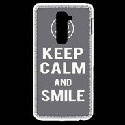 Coque LG G2 Keep Calm Smile Gris