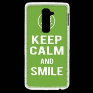 Coque LG G2 Keep Calm Smile Vert