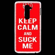 Coque LG G2 Keep Calm Suck me Rouge