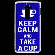 Coque LG G2 Keep Calm Take a cup Bleu