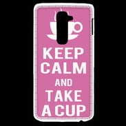 Coque LG G2 Keep Calm Take a cup Rose