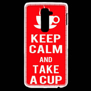 Coque LG G2 Keep Calm Take a cup Rouge