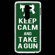 Coque LG G2 Keep Calm Take a gun Vert