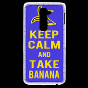 Coque LG G2 Keep Calm Take Banana Bleu
