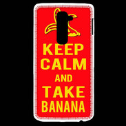 Coque LG G2 Keep Calm Take Banana Rouge