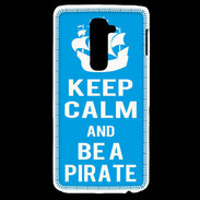 Coque LG G2 Keep Calm Be a Pirate Cyan