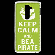 Coque LG G2 Keep Calm Be a Pirate Vert pomme