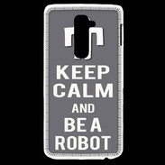 Coque LG G2 Keep Calm Be a Robot Gris