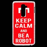 Coque LG G2 Keep Calm Be a Robot Rouge