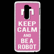 Coque LG G2 Keep Calm Be a Robot Rose