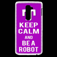 Coque LG G2 Keep Calm Be a Robot Violet