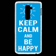 Coque LG G2 Keep Calm Be Happy Cyan