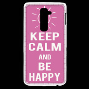 Coque LG G2 Keep Calm Be Happy Rose