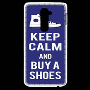 Coque LG G2 Keep Calm Buy Shoes Bleu