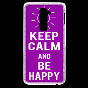 Coque LG G2 Keep Calm Be Happy Violet