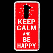 Coque LG G2 Keep Calm Be Happy Rouge