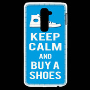 Coque LG G2 Keep Calm Buy Shoes Cyan 
