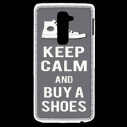 Coque LG G2 Keep Calm Buy Shoes Gris