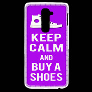 Coque LG G2 Keep Calm Buy Shoes Violet