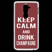 Coque LG G2 Keep Calm Drink Champagne Brique